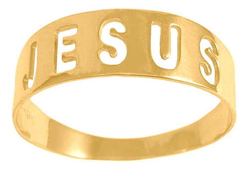 Anel Religioso Ouro 18k Jesus