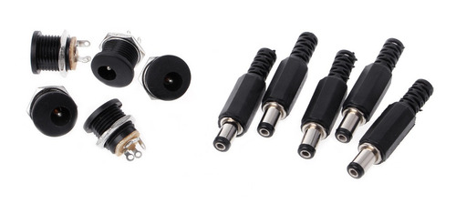 5 Conectores De Enchufe De Corriente Cc Macho De 5,5 Mm X 2,