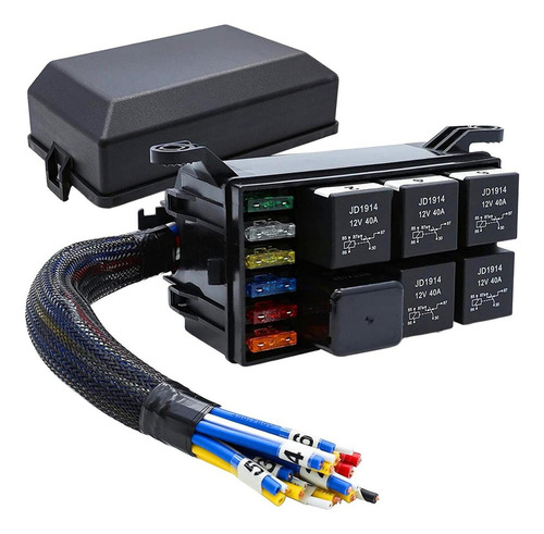 Caja De Relés De Fusibles Bloque De Relés Universal De 12v