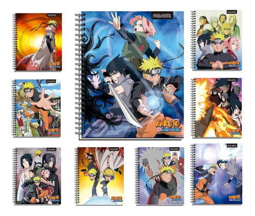 Cuaderno Universitario Proarte 100h 7mm Naruto Pack 5