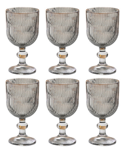 Set De 6 Copas De Vino Vintage Cristal 300 Ml