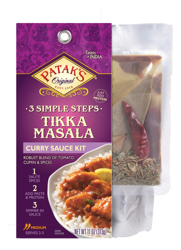 Patak's Tikka Masala - Kit De Salsa De Curry De 3 Pasos, Ing