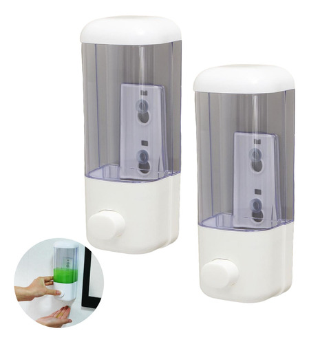 Kit 2 Dispenser Porta Sabonete Líquido Shampoo Álcool Gel
