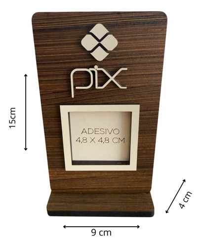 Display Pix Para Pagamento Qr Code Placa Mdf Madeira