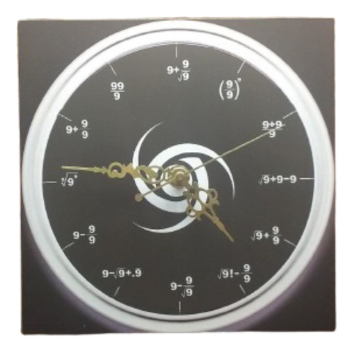 Reloj De Pared Matemático 25x25cm Regalo Ideal Dia Del Padre