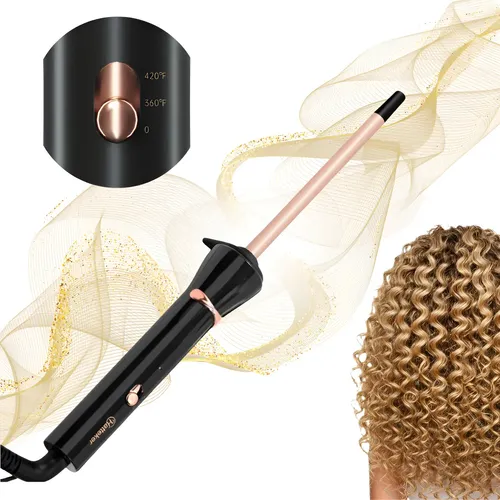 Hatteker Modelador de Barril Cerâmico 9mm Rose Cachos Definidos
