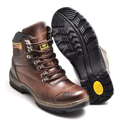 Bota Botina Caterpillar Masculina Em Couro Impermeável Leve - Escorrega o  Preço