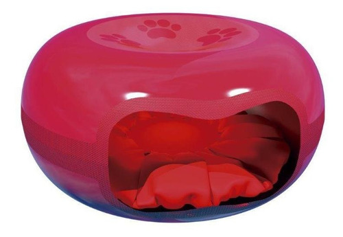 Casinha Cama Toca Para Gato Formato De Donuts Rosquinha Cor Vermelho