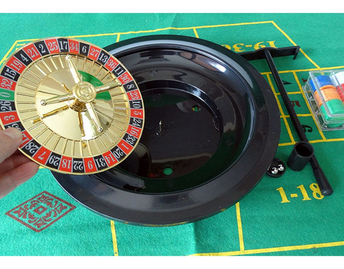 Jogo De Roleta De 10 Polegadas Com Fichas De Poker De Pano D