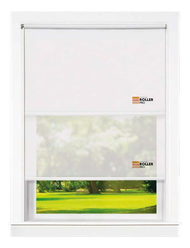 Cortina Roller Doble Blackout-sunscreen 6% 80x90cm Dbsu1 Blanco