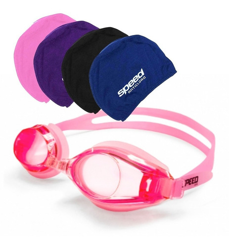 Combo Natacion Gorra De Natacion Antiparra Speed Vs Colores