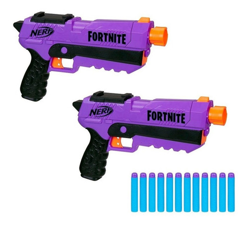 Pistola Lanzador Nerf Fortnite Blaster Dp-e Hasbro Morado