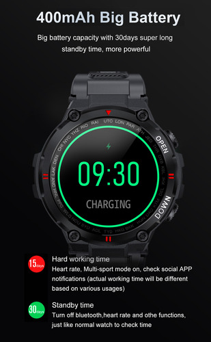 Reloj Inteligente K22 De 1,28 Pulgadas, Frecuencia Cardíaca