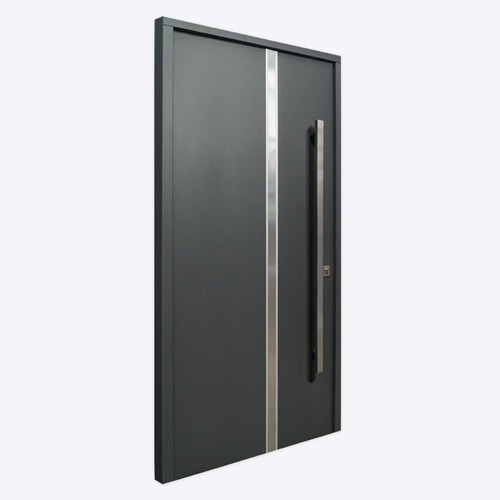 Puerta Pivotante Pavir 100x200 Negra Grafito Ciega Barral 