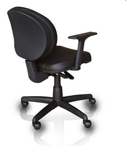 Cadeira giratoria Ergonomica De Escritorio Backita Preto Plaxmetal, operativa, com nr17 certificada , aço costura . braco regulavel, rodizio nylon , pistao a gas tecido e curvim preto, back system ,