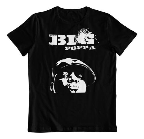 Polera Negra Algodon Estampado Dtf The Notorious B.i.g