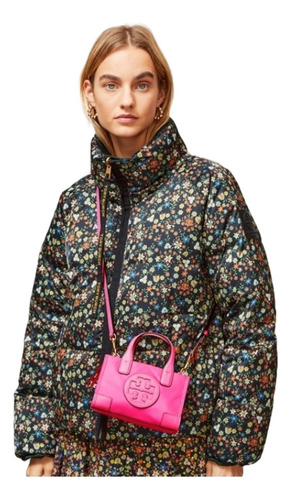 Bolsa Tory Burch Ella Micro Tote 61057 694 Bright Pink Color Rosa Chicle