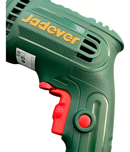 Taladro De Impacto 650w Martillo Percutor 13mm Jadever Color Verde Frecuencia 50/60hz