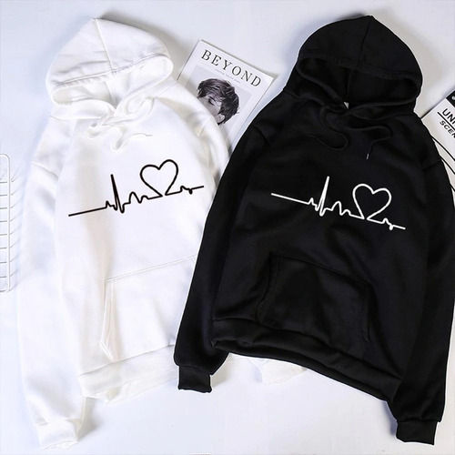 Sudaderas Pareja Linea De Vida Corazon 