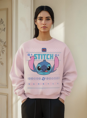 Sudadera Mujer Stitch Ugly Pullover Loose Fit