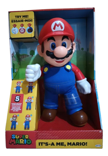 Figura Super Mario Bros It's-a Me Con Sonido - 30 Cm