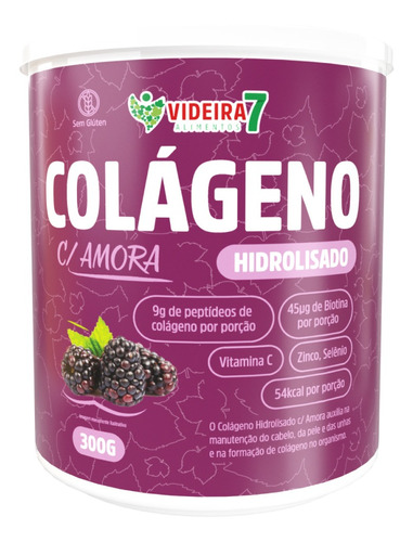 Colágeno Hidrolisado + Biotina Amora 300g - Videira 7