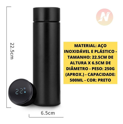 Imagem 2 de 6 de Garrafa Térmica Com Viseira Visor Digital Térmica Resistente