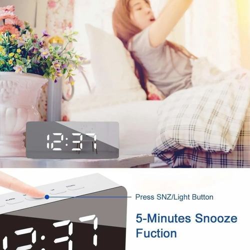 Reloj Digital Led Luminoso Usb Con Despertador