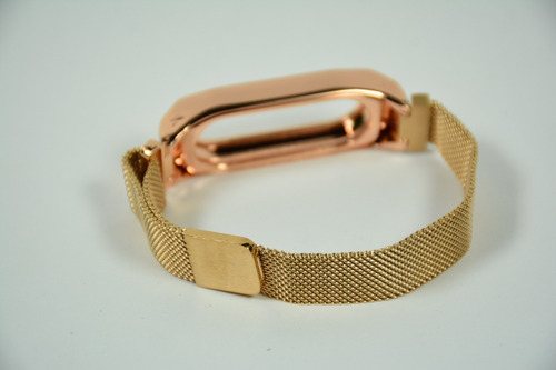 Imagem 7 de 9 de Pulseira Rose Dourada De Aço Inoxidável Para Mi Band 2