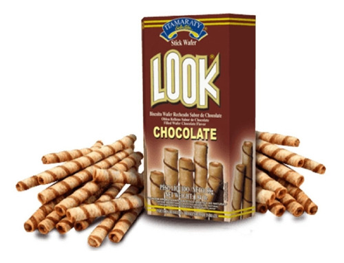 Imagem 2 de 5 de Biscoito Wafer Recheado Sabor Chocolate Look 55 Grs.