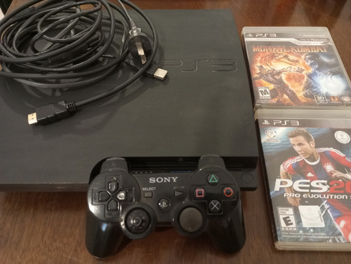 Playstation 3 500gb + 1 Joystick+ 2 Juegos (la Plata) Negro (Usado)