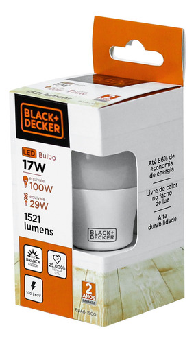 Kit 10 Lâmpadas Led Bulbo A60 17w Branca - Black + Decker