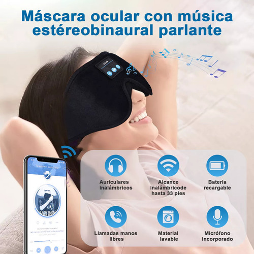 Unisex Antifaces Gafas Para Dormir Bluetooth Con Auriculares