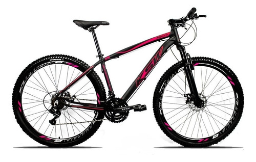 Bicicleta Aro 29 Ksw Xlt 100 - 27 Vel. Alivio 7.0 Cor Preto/pink Tamanho Do Quadro 21