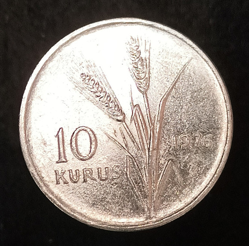 Turquía 10 Kurus 1976 Sc Km 891a Planta De Trigo Escasa