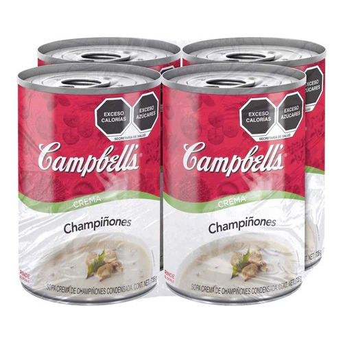 Crema Campbell's De Champiñones 4 Pzas De 735 Gr