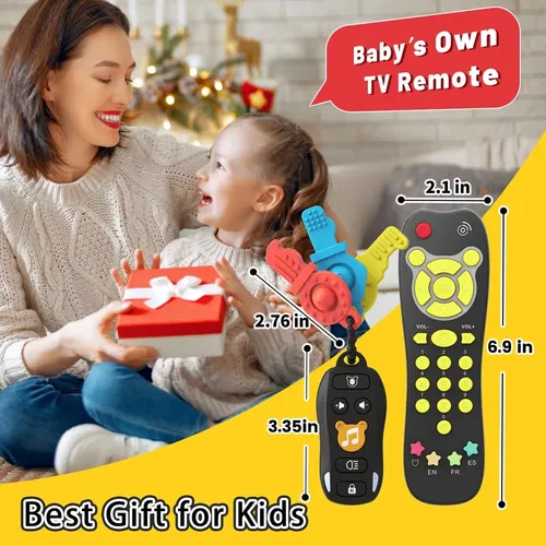 MADY Set De 2 Juguetes Musicales Para Bebés – Mando De Videojuego Y Televisor Con Sonidos Y Luces, Juguete Educativo Interactivo Para Bebés De 6 Meses