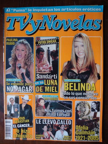 Paulina Rubio En Revista Tvynovelas Ofelia Guilmain 2005