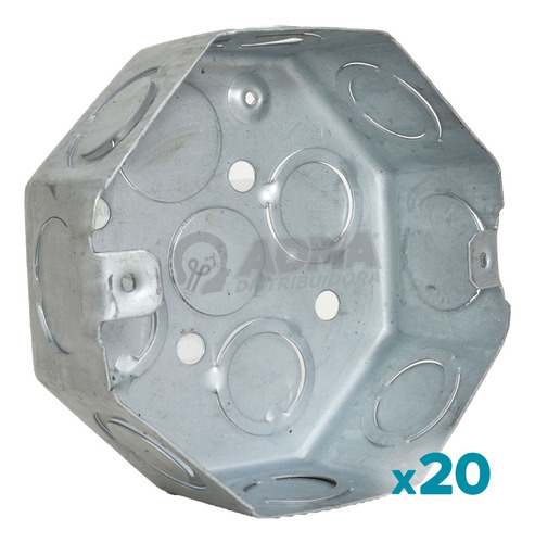 Caja Luz Embutir Octogonal Grande Chapa Ag 10x10cm X20