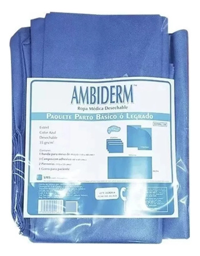 Equipo De Parto Basico Ambiderm Estéril Azul 