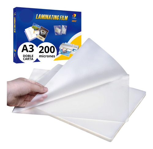 Laminas De Plastificar Doble Carta Paquete De 100 Hojas