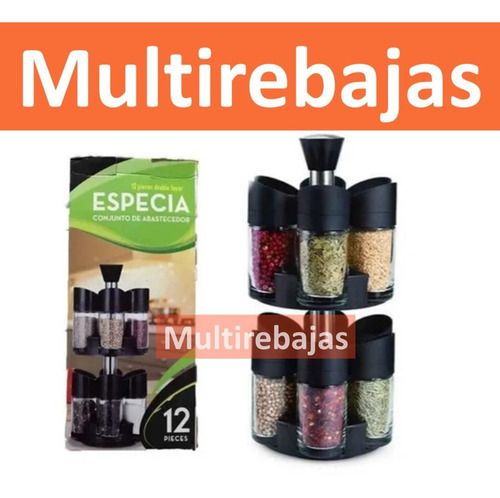 Imagen 3 de 3 de Organizador De Condimentos, Especias Cocina, Giratorio 12pz