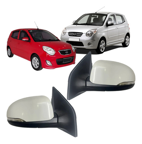 Par Retrovisor Kia Picanto 2007 2008 2009 2011 Com Pisca Led