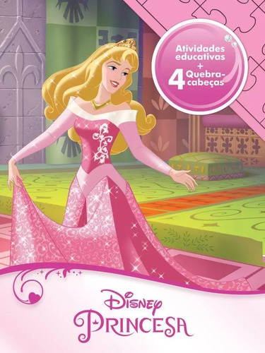 Livro Com Quebra-cabeças Aprender Brincando Princesas Disney