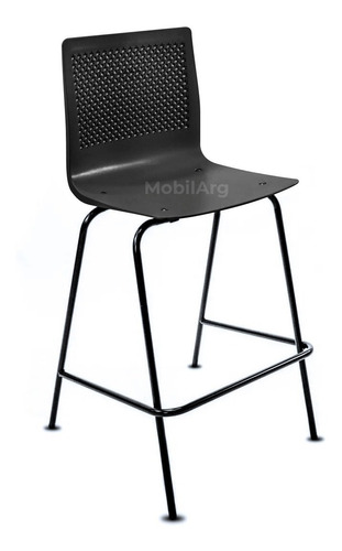 Banqueta Alta Taburete Desayunador Barra Isla Caño Negro Modelo Anana Asiento Plastico Flexible Super Resistente