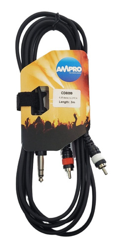 Cable Plug 2 Rca A Plug 1/4 Stereo Profesional - Escar