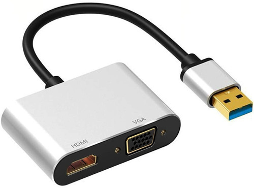 Cable Adaptador Usb 3.0 A Hdmi +  Vga 1080p