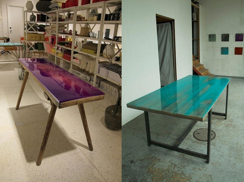 Imagen 5 de 5 de Resina Cristal Epoxy Pigmento Metálico Gris X 40 Gr Rust