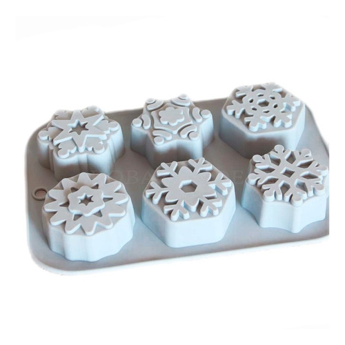 Molde Silicon Copos De Nieve Grandes Jabon Velas Resposteria