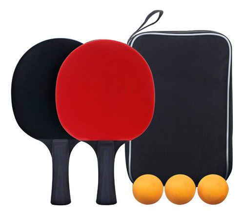 Set De Raquetas De Tenis De Mesa Con 2 Raquetas Y 3 Pelotas